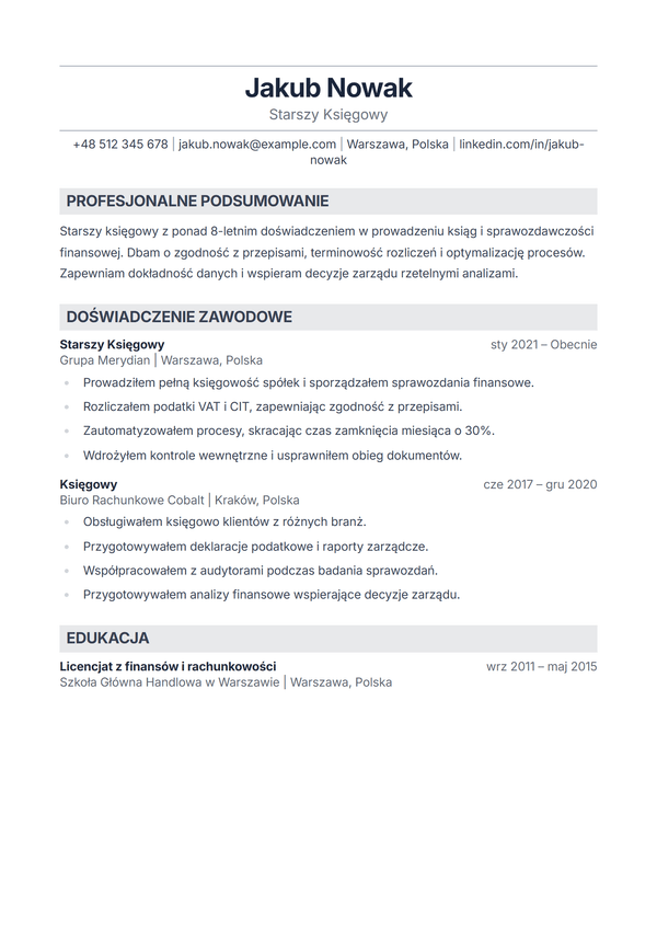 Sterling — szablon CV