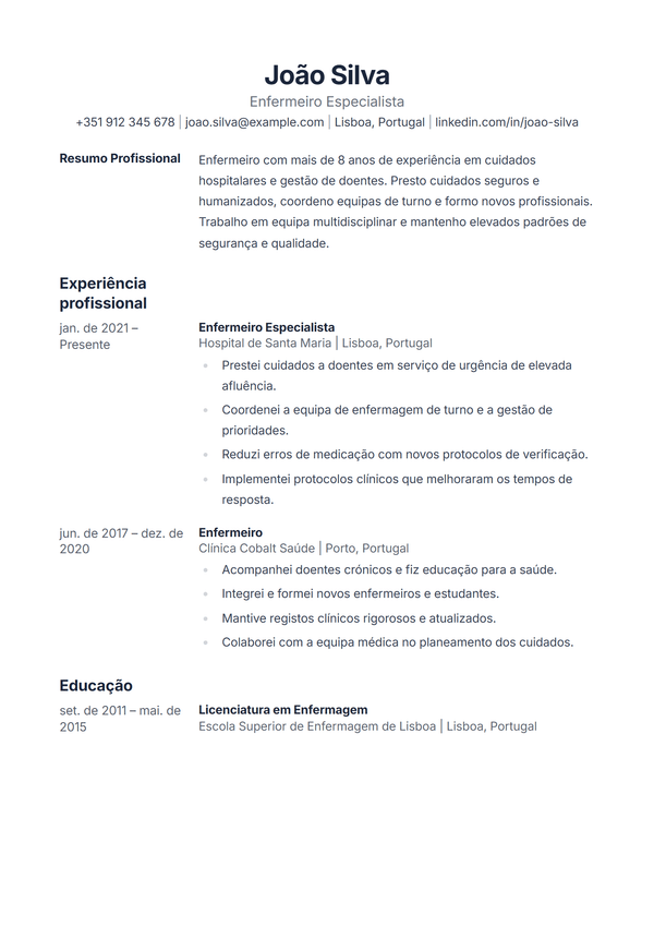 Ledger — modelo de currículo