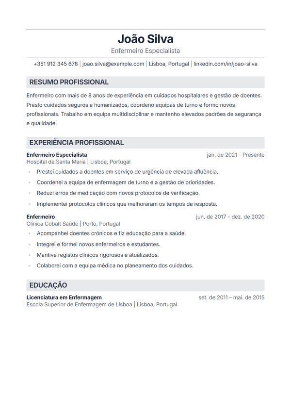 Sterling — modelo de currículo