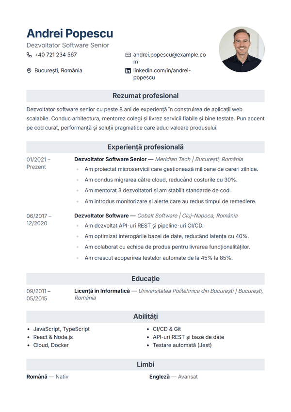 Atlas — model de CV
