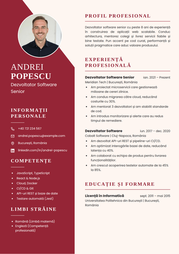 Bordeaux — model de CV