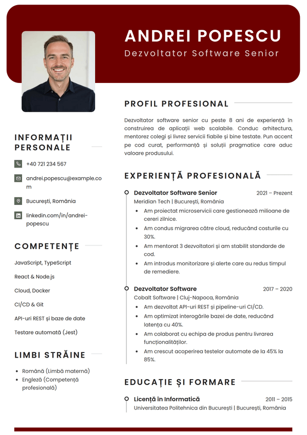 Crimson — model de CV