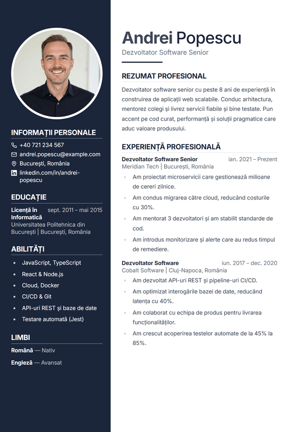 Executive — model de CV