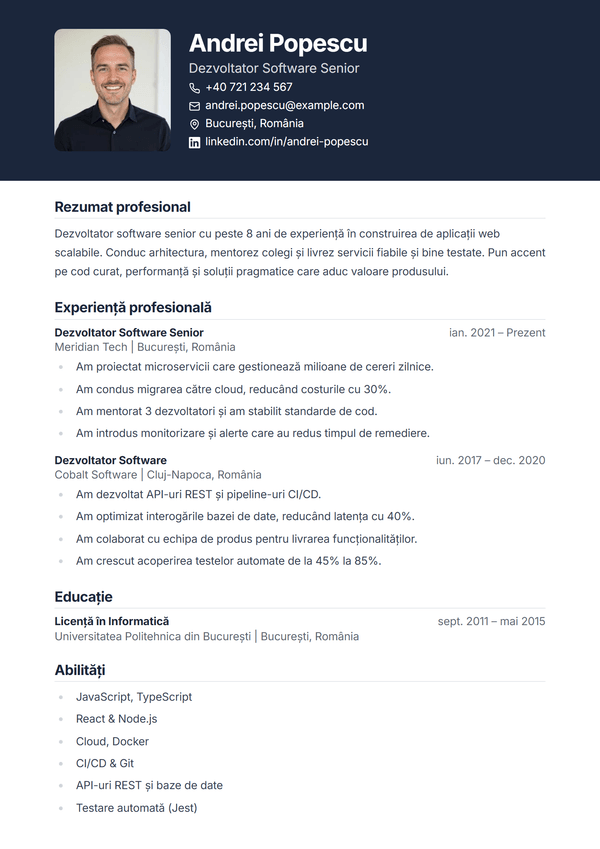 Onyx — model de CV
