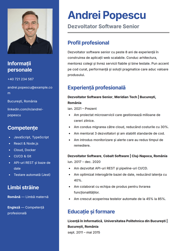 Sapphire — model de CV