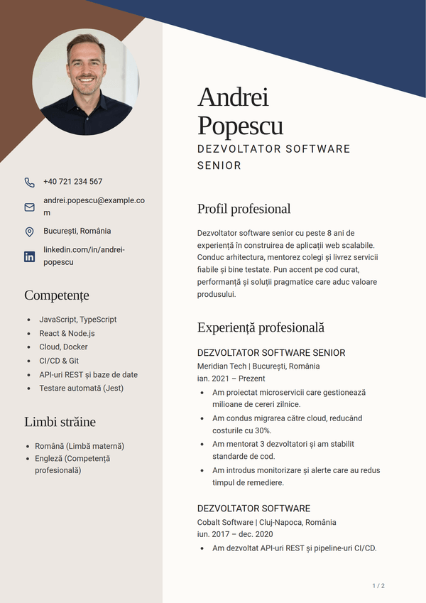 Sienna — model de CV