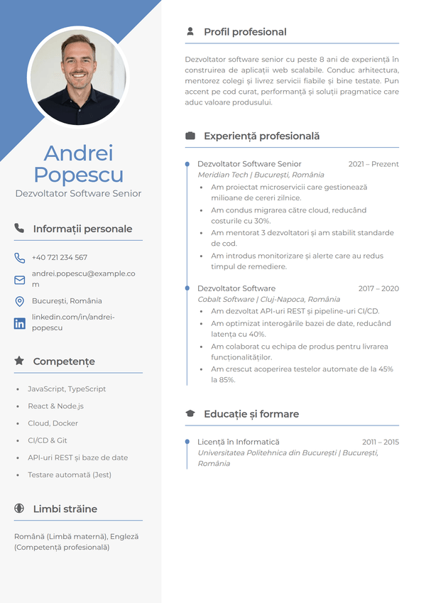 Vista — model de CV