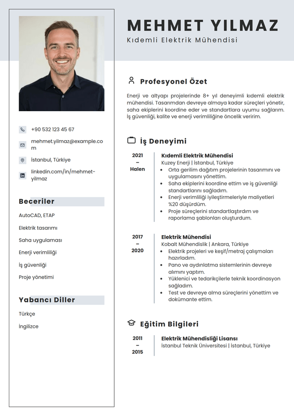 Atelier — CV şablonu