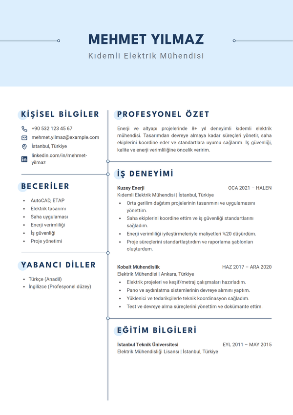 Azure — CV şablonu