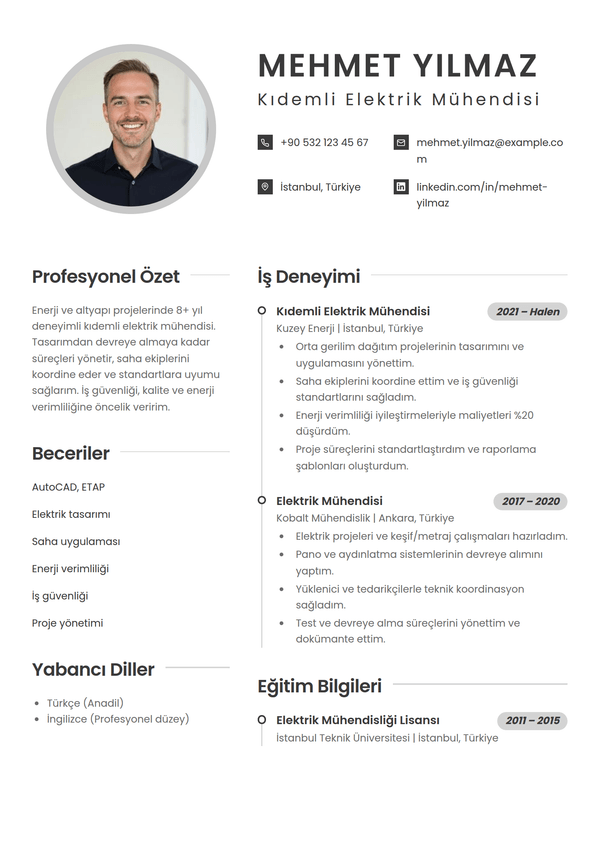 Cadence — CV şablonu