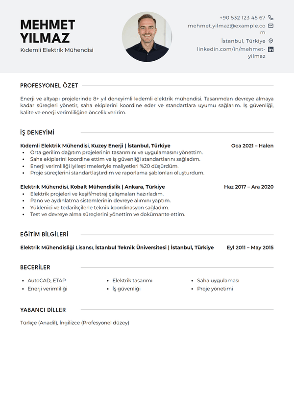 Clarity — CV şablonu