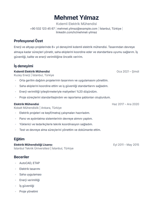 Classic — CV şablonu