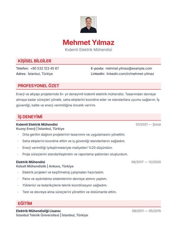 Coral — CV şablonu