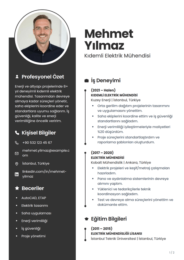 Ebony — CV şablonu