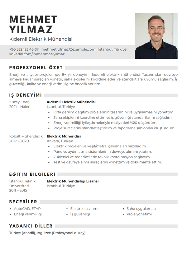 Graphite — CV şablonu