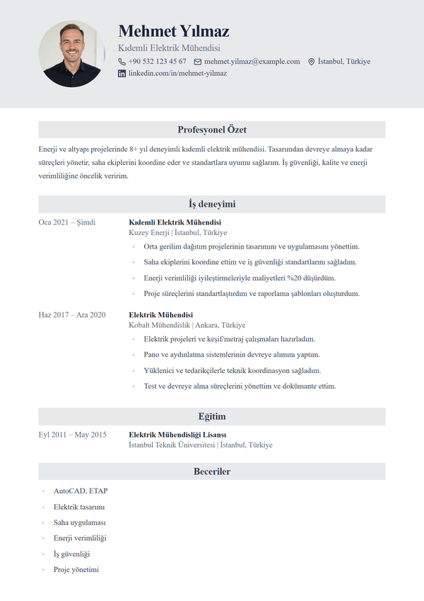 Heritage — CV şablonu