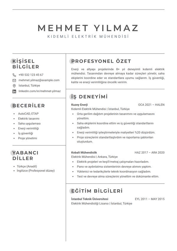 Lattice — CV şablonu