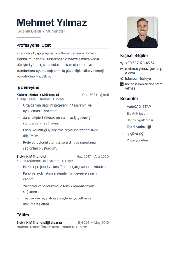 Meridian — CV şablonu