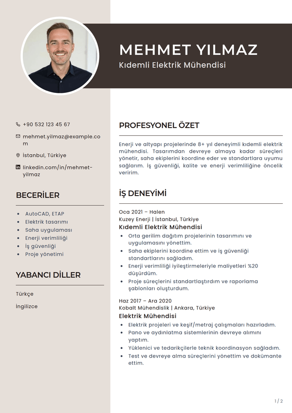 Mocha — CV şablonu