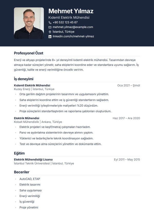 Onyx — CV şablonu
