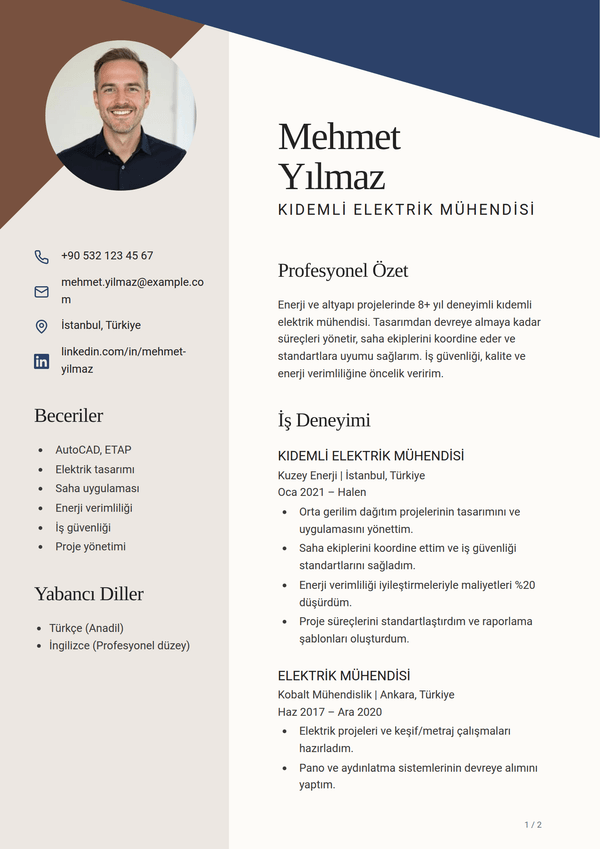 Sienna — CV şablonu
