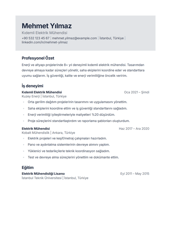 Slate — CV şablonu