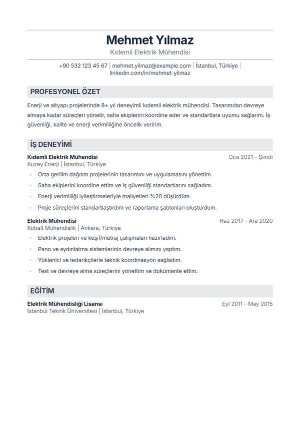 Sterling — CV şablonu