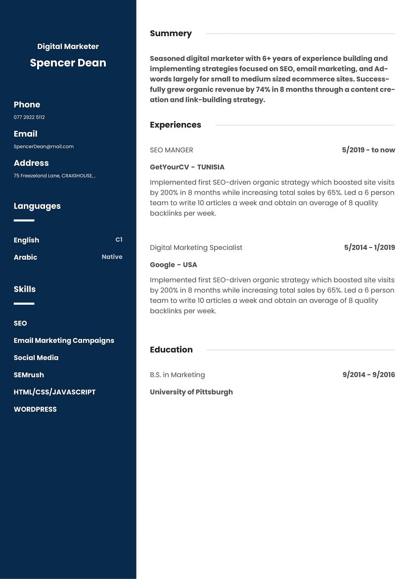 Really Free Resume Builder Create a resume online 100 for Free
