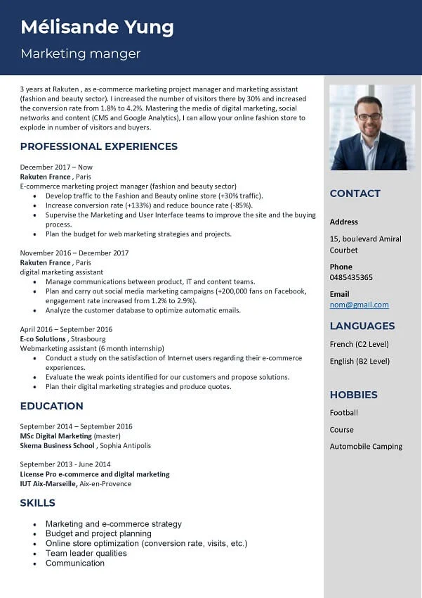 CV template word free download