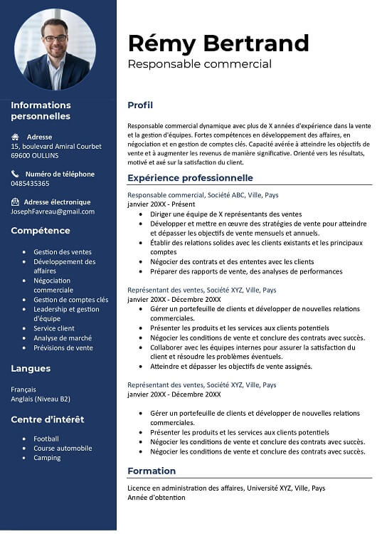 modèle de cv moderne professionnel Word gratuit