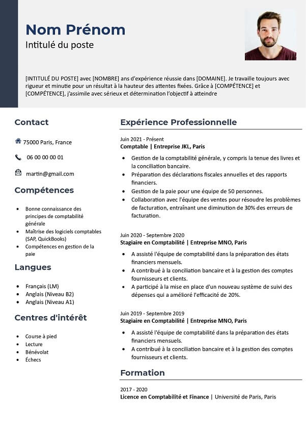 Modèle de CV Word modifiable gratuit